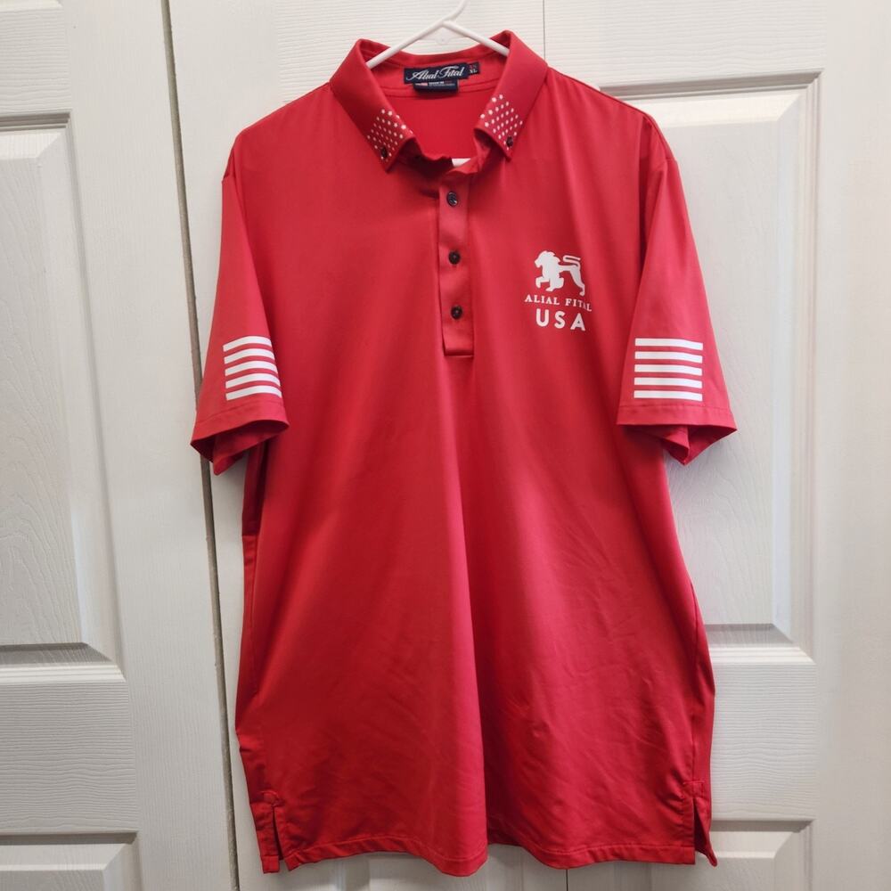 Alial Fital Patriotic Golf Polo Shirt XL